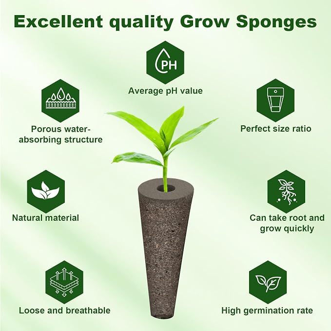 133 Pack Hydroponic Pods Supplies for Aerogarden Pods, Grow Sponges for Hydroponics, Seed Pods Kit with 60 Grow Sponges, 60 Pod Labels,12 Plant Labels, 1 Tweezer for Hydroponic Indoor Garden System