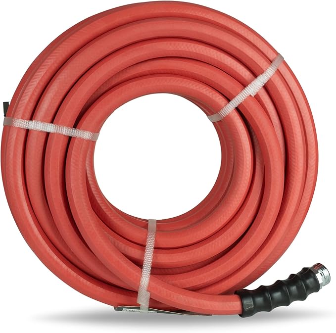 Gilmour Pro Rubber Hot Water Garden Hose – 5/8" x 50', Kink-Resistant, 400 PSI, Brass Fittings, Flexible in Cold, USA Made