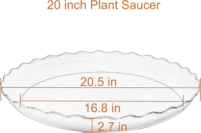 2 Pack of 20 inch Plant Saucer Plant Tray, Plastic Plant Saucer, Heavy Duty Plant Tray for Pots, Plant Saucers for Indoors Planter, Garden Water Plate Bowls for Gallon Grow Bags (Black)