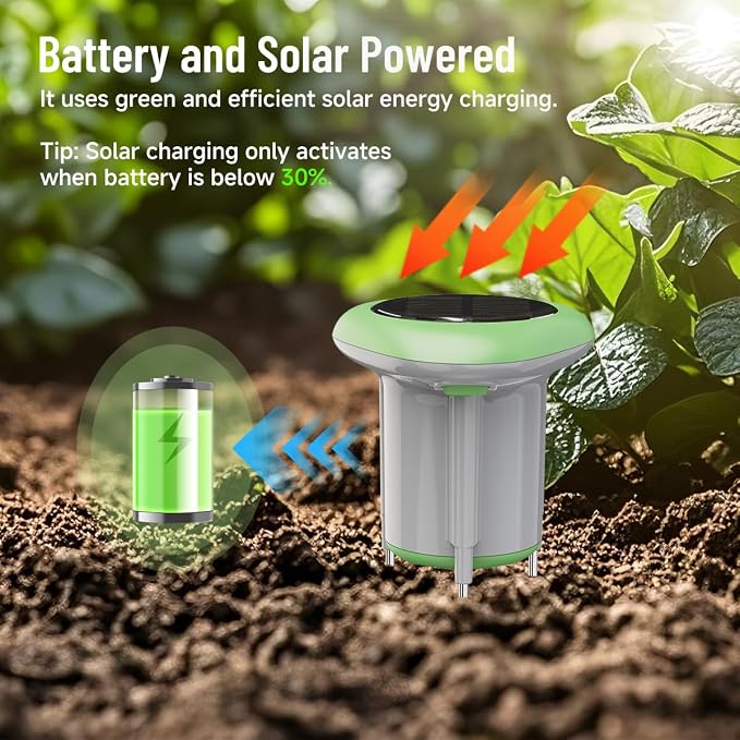 Smart 3-in-1 Soil Moisture/Temperature/Fertility Meter for Garden/Farming/Lawn, Soil Test Kit for Plant, GreenVation Digital Soil Sensor with Tuya/Smart Life APP Push Notification