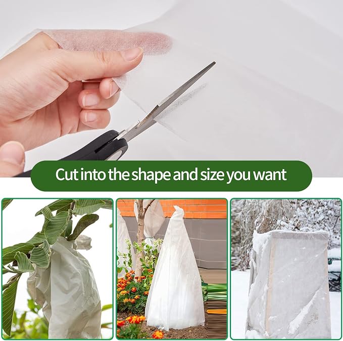 10Ft x 30Ft Plant Covers Freeze Protection, Reusable Frost Cover Plants Blanket for Winter, Floating Row Fabric Cover for Vegetables, Insect Protection, Sunscreen, Season Extension, 0.74oz/yd²