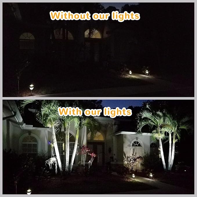 URPOWER Solar Lights Outdoor, 2-in-1 Solar Spot Lights Waterproof with 2 Lighting Modes, Adjustable Solar Powered Spotlights Auto On/Off Landscape Lights for Yard Garden Pathway, 2 Pack (Cool White)