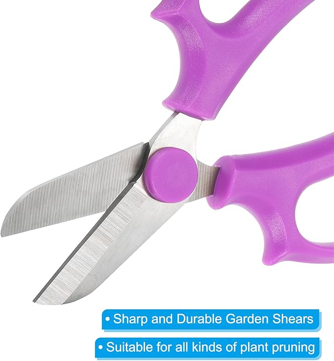 PATIKIL Floral Scissor, 3 Pcs Garden Scissors Floral Shears Gardening Pruning Shears Scissors with Comfort Grip Handle for Plants Trimming, Purple