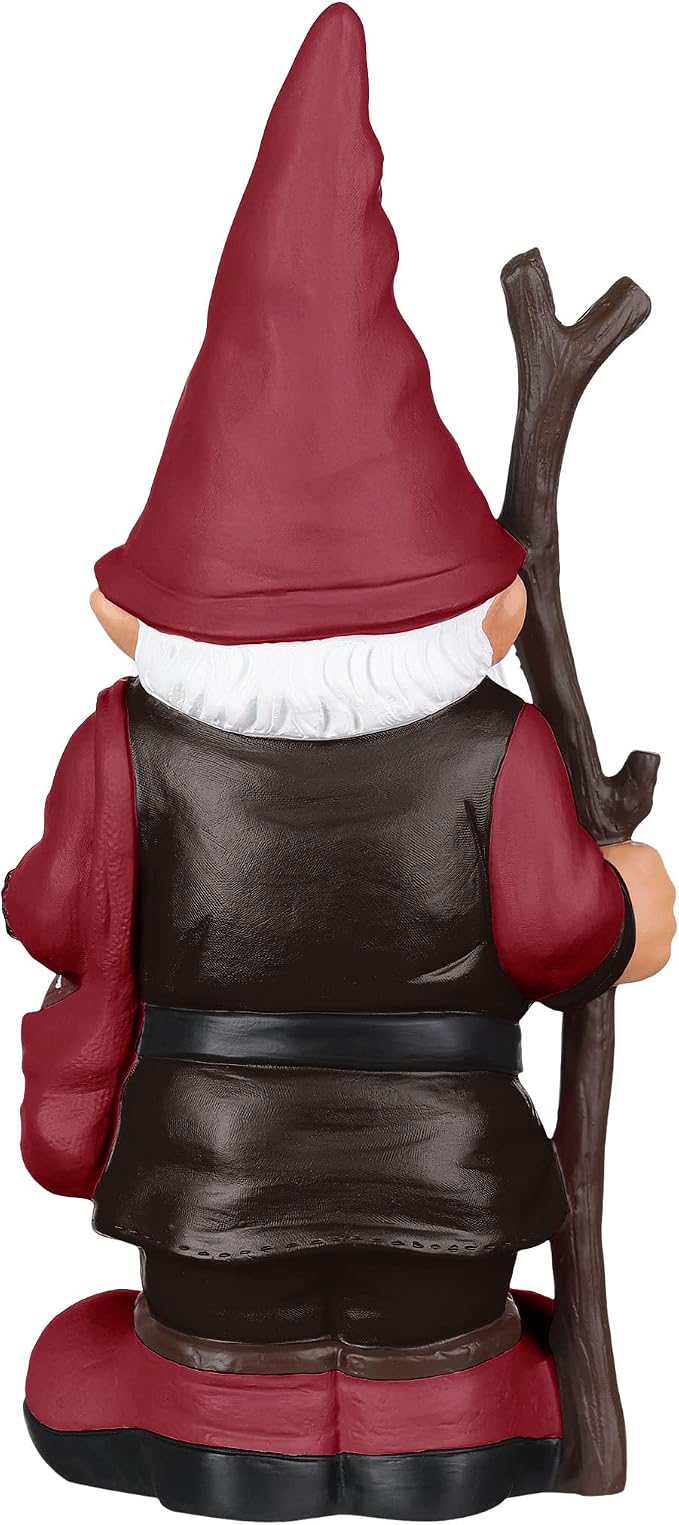 FOCO NCAA Unisex-Adult NCAA College Team Logo Holding Stick Garden Statue Outdoor Gnome