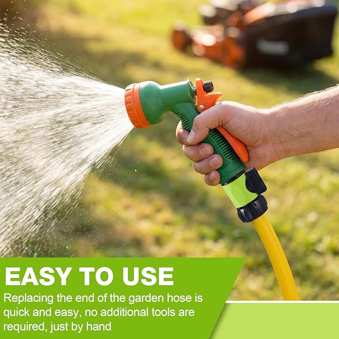 Hotop 12 Pcs Garden Hose Shut Off Valve Plastic Connect Water Hose Turn Off Valve with Anti Leak Standard 3/4 Inch Thread and Rubber Gaskets (Neon Green)