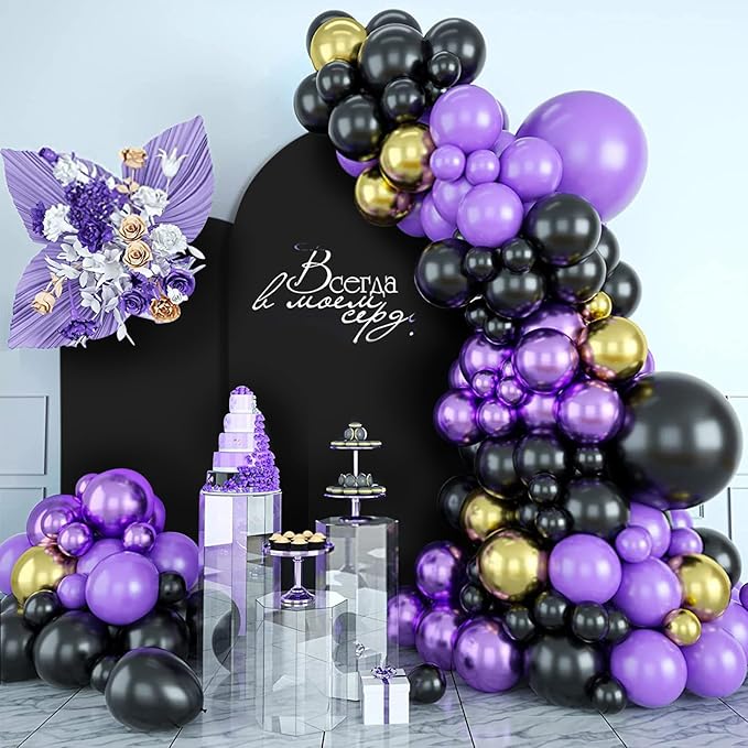 SuuWoee Arch Backdrop Stand Set of 2 With Black Cover (7.2FT+6FT) Gold Metal Wedding Arch Stand Balloon Arched for Birthday Party Baby Shower Graduation Ceremony Decoration