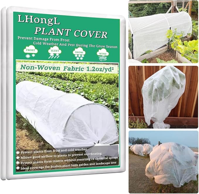 Plant Covers Freeze Protection with Ultra Fine Mesh Reusable Floating Row Cover for Plants Vegetables Flowers Fruits Frost Sun Protection 1.2oz/yd² (10x33ft)