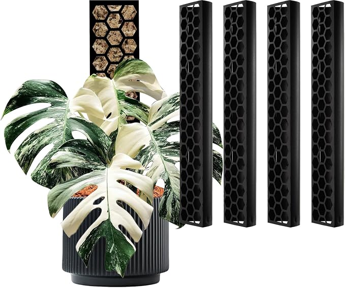 Plastic Moss Pole 4 Pack 17 Inch for Climbing Plants Monstera, Moss Pole Support for Indoor Plants, Plant Support for Monstera Work with Sphagnum Moss, Plant Lover Gifts