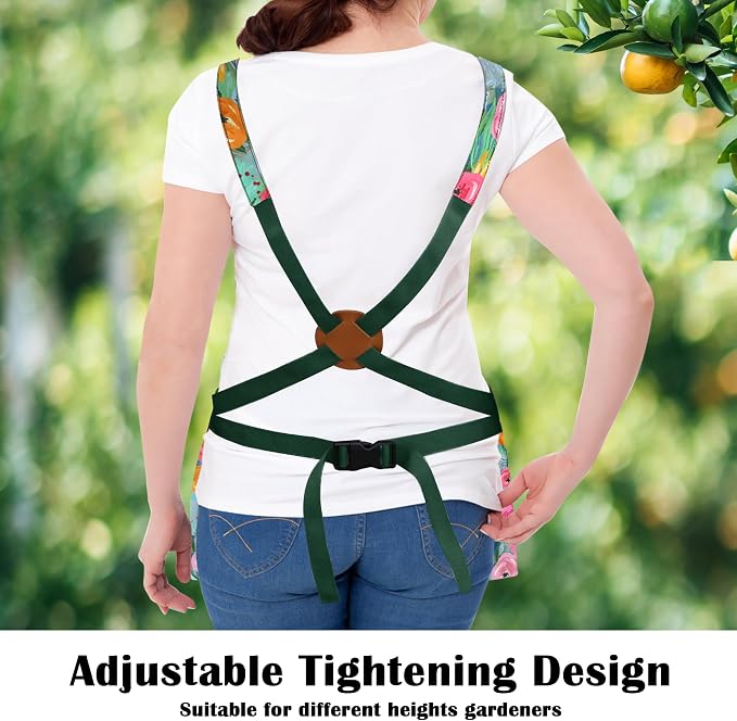 Garden Harvest Apron for Women, Fruit Picking Apron with Quick Release Bottom