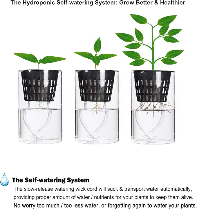 ORIMERC 25 Pack Net Pots 3 inch Hydroponic Pots Come with 25 ft Self Watering Wick & 25 Pcs Plant Label Aquaponics Mason Jar Insert Orchid Netted Basket Slotted Mesh Garden kratky Growing Vegetable