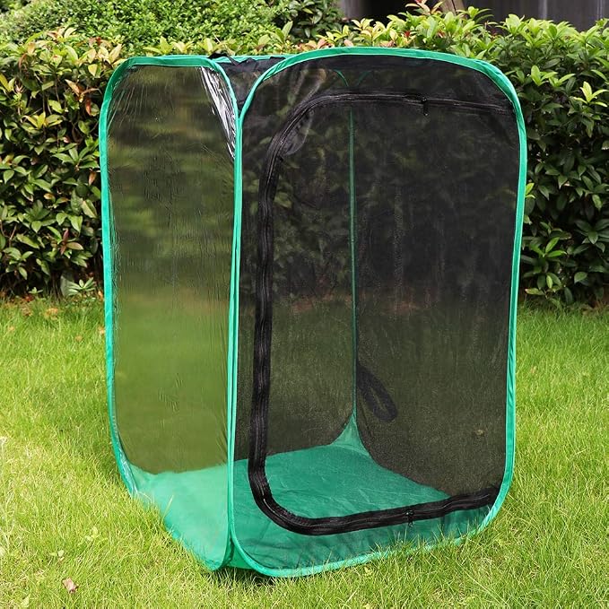 RESTCLOUD 36" Large Monarch Butterfly Habitat, Giant Collapsible Insect Mesh Cage Terrarium Pop-up 24 x 24 x 36 Inches