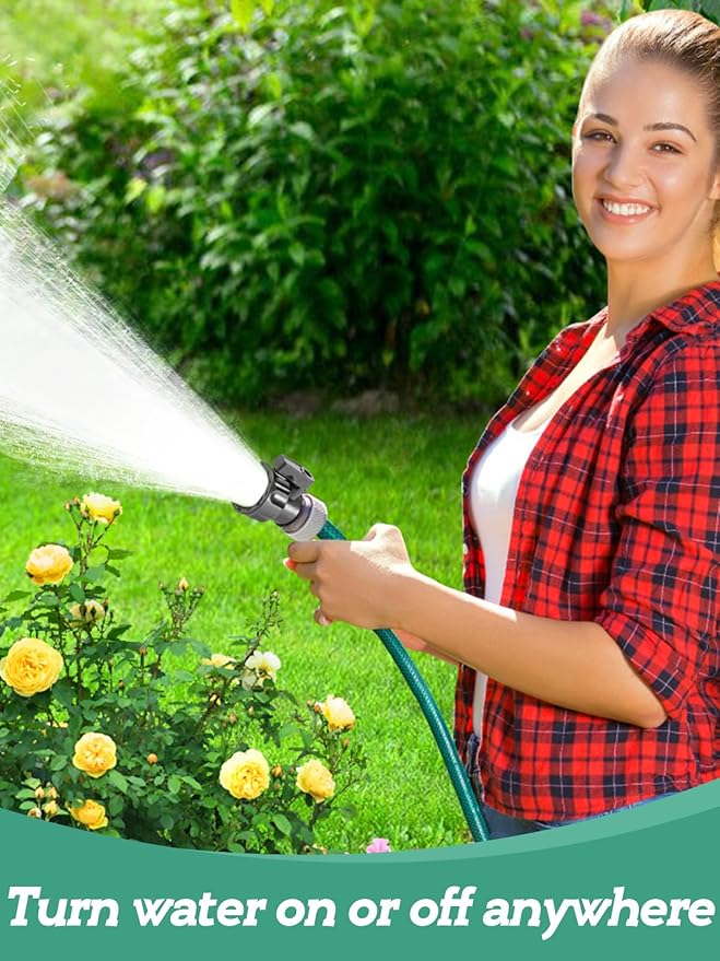 Cosweet 24 Pack 3/4'' Plastic Garden Hose Shut Off Valve- Standard Water Shutoff Valve Shut-Off Ball Valve Thread Connector Coupling for Telescopic Water Pipe Water Gun Valve Control
