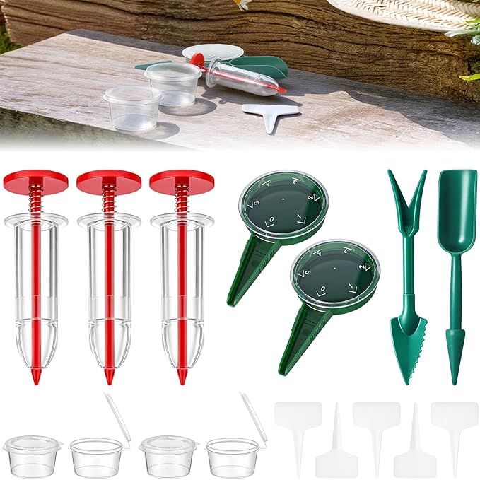 Vesici 7 Pcs Mini Seed Spreader 2026 New Mini Sowing Seed Dispenser Small Garden Seedlings Planter Tool Seeds Sower Spreader Handheld Manual Seedlings Dibber and Widger for Tiny Seeds