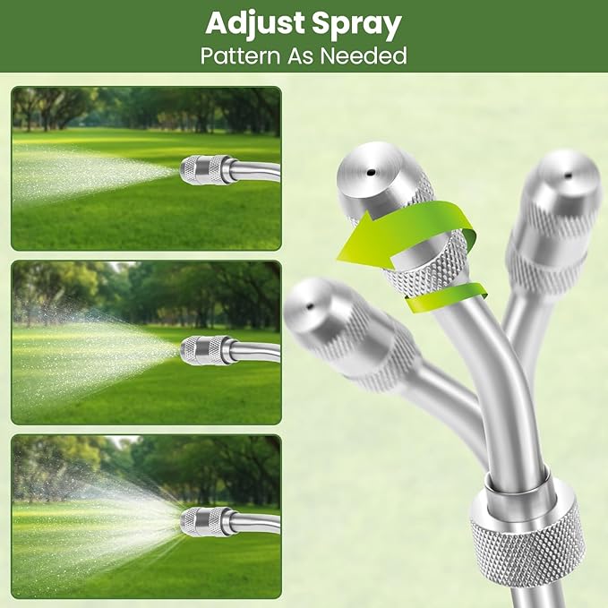 29"-44" All Metal Replacement Sprayer Wand, Suitable for 1/2" Hose Quick Connector, 1/4" & 3/8" & 1/2" Brass Barb Spray Wand, Built-in Shut Valve Stainless Steel Spray Wand (2Pcs 29" Sprayer Wand)