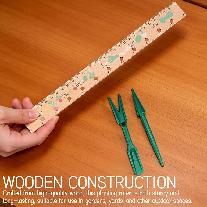 Spacer Tool Seeder Planting Ruler - Seeding Spacing Ruler with Precise Measurements,Seedlings Dibber Hand Transplanting Tools,for Vegetable Gardens, Yard