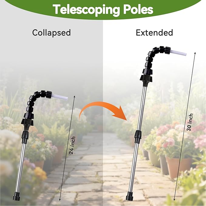 High Reach Electric Plant Waterer for Indoor Hanging Plants,Telescoping Indoor Water Sprayer Wand with Pump, 180° Adjustable Watering Nozzle High Flow Leakproof Design