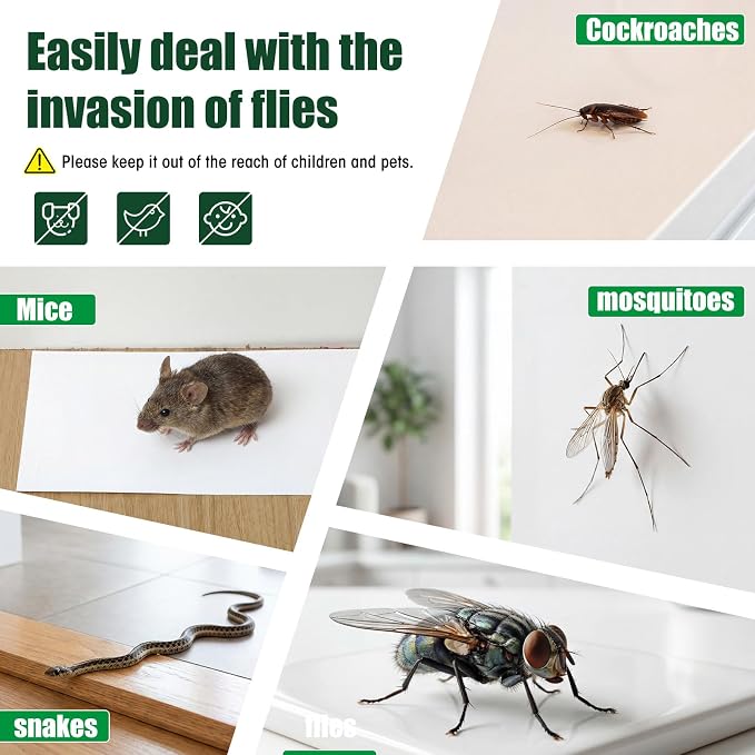 Qualirey 150 Pack Large Mouse Traps Strong Sticky Mouse & Insect Glue Traps Boards Bulk Indoor for Home Sticky Pest Control Adhesive for Catching Rats & Rodents, Cockroaches, Bugs, Unscented
