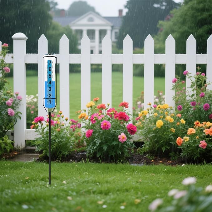TBWHL Rain Gauge Outdoor, 7 Inch Rain Gauges Outdoors Best Rated, Upgrade Freeze Proof Outdoor Rain Gauges Replacement Tube for Garden Yard Lawn, Easy to Read Rain Gauge with 1 Clean Brush (2pcs)