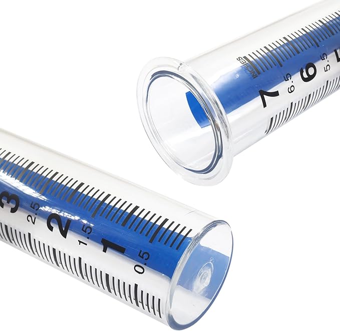 4Pcs 7Inch Rain Gauge Replacement Tube, Plastic Rain Gauges Outdoors for Yard, Garden, Water Gauge for Rain
