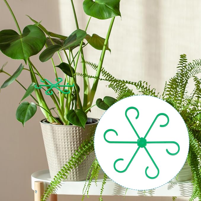 XIHIRCD 4pcs Plant Stem Support, Climbing Houseplant Leaf Support Ring Plant Climbers Stem Holders Plants Climbing Rack Plant Flower Gardening Growth Cultivation Accessories Tools(Green)