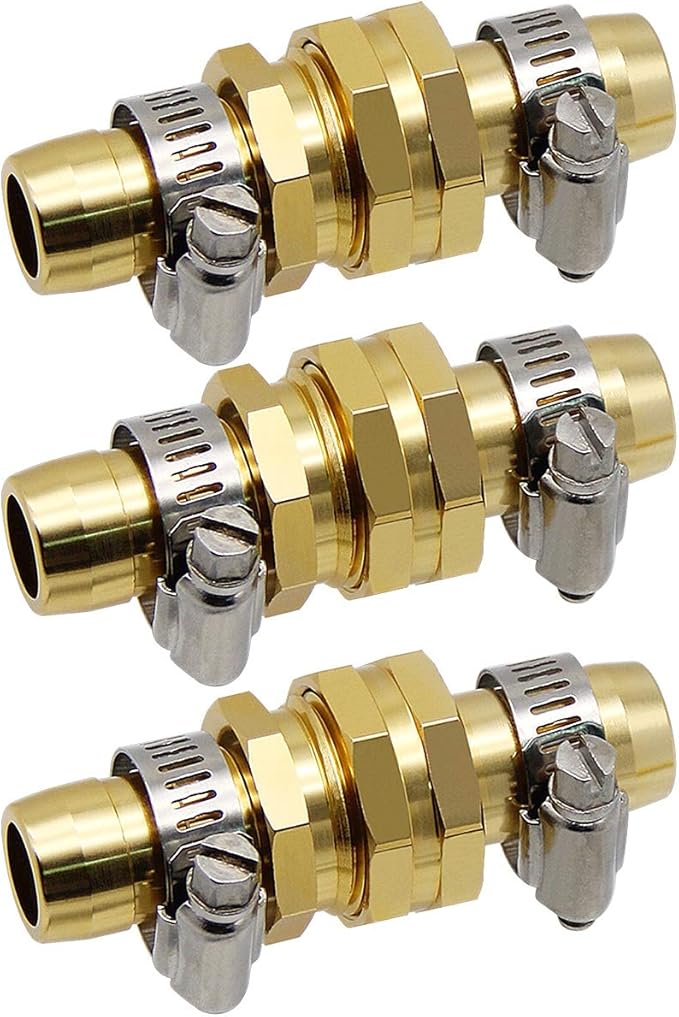 Lifynste Garden Hose Repair Connector with Clamps, Male and Female Garden Hose Fitting, 3 Set