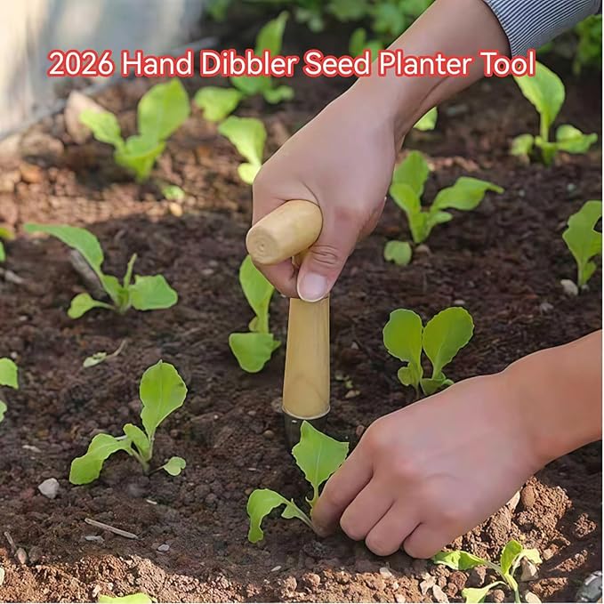 Plant Hole Digger for Planting - Handheld Seed Dispenser Tool, Seed Dibber Gardening Tool, Handheld Digger Garden Seeds Planting Tools for Plantings Tulip Daffodil Saffron Vegetable Seeds (2pcs)
