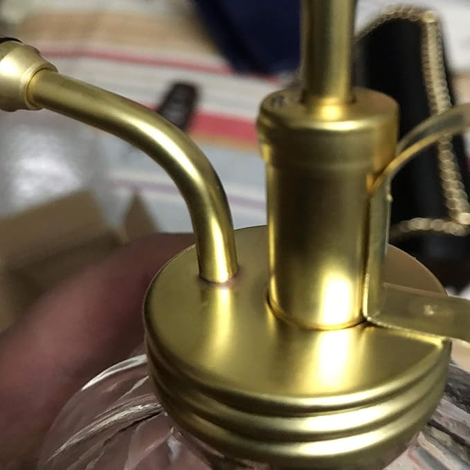 Vintage Style Glass Pumpkin Bottle Sprayer Watering Can Plant Mister with Brass Sprayer Head (Blue)
