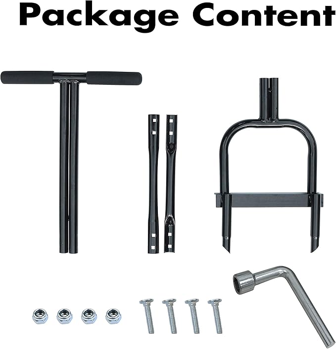 Gardzen Plug Aeration, Hand Hollow Tine Lawn Aerator, Heavy Duty Aerator for Compacted Soils and Lawns, 35" x 11", Black