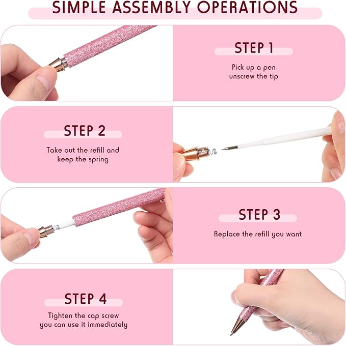 Epakh Writing Instrument Stainless Steel Weeding Pen, 4 Piece, Retractable, Air Release, Bubble Removal, DIY Craft Project, Bright Color