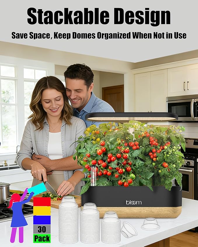 Grow Domes Compatible with Ahopegarden, Seed Pod Domes Replacement for InBloom, Growell Hydroponics Growing System, Humidity Dome for Seedling, iDOO, Rainpoint Hydroponic Indoor Herb Garden (30 Pack)