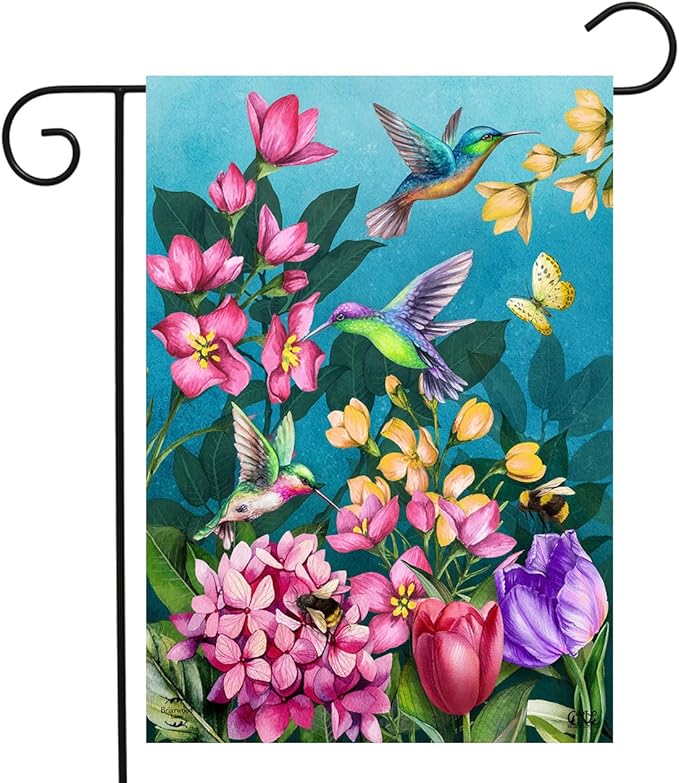 Springtime Hummingbirds Spring Garden Flag 18" x 12.5" Briarwood Lane