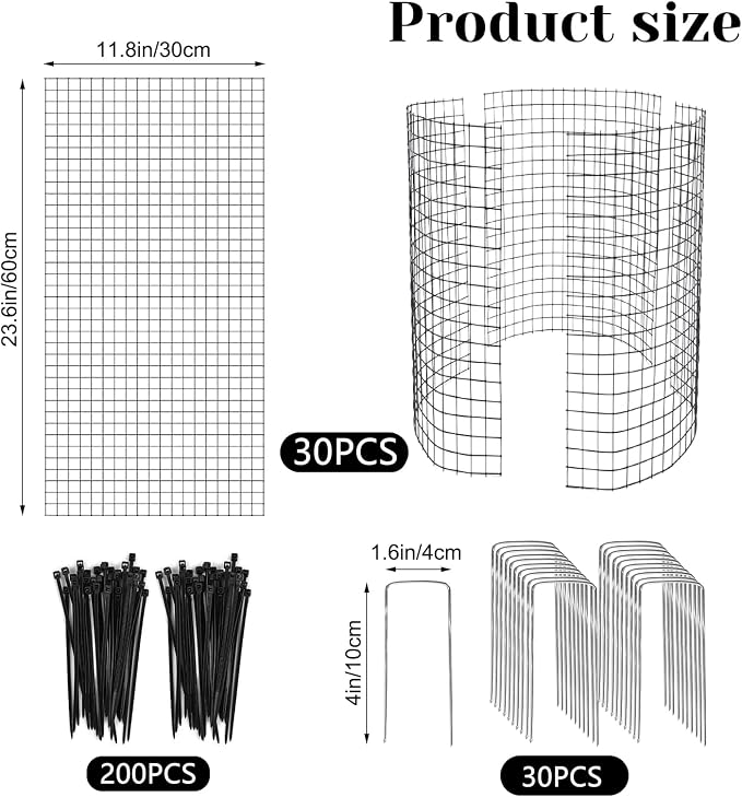 10 Packs Large Wire Plant Protector from Animals - 24'' x 12'' Metal Mesh Plant Cage Covers - Chicken Wire Cloche, Sturdy Garden Bunny Barricades Chicken Wire Cloche fto Keep Animals Out