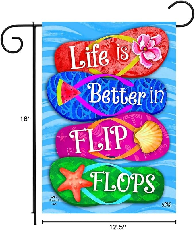 Briarwood Lane Better in Flip Flops Summer Double-Sided Garden Flag 12" x 18"