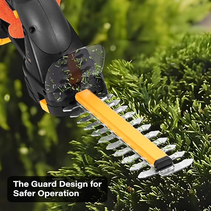 Cordless Hedge Trimmer (Tool Only), Compatible with DeWalt 20V MAX Battery, 2-in-1 Cordless Grass Shear 1500RPM, 3.3 lbs Handheld Shrub Clipper with Battery Protection, 8" & 4.7" Blades (Black)