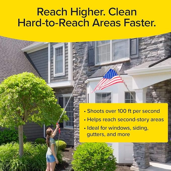 Pocket Hose Arrow, AS SEEN ON TV, Customizable Spray Nozzle from Powerful Jet Stream Cleaning to Gentle Garden Watering, Flow Force Tech, 4 Precision Tips, Rust-Resistant, Non-Slip Grip, Car Wash