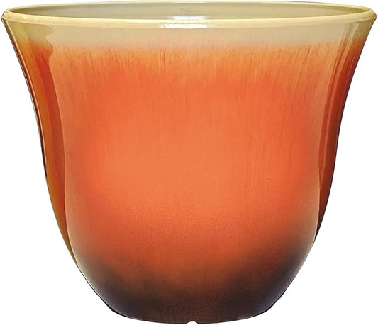 Classic Home and Garden by Growscape Honeysuckle Resin Planters - Lightweight Indoor & Outdoor Plant Pots - UV-Resistant Plastic Flower Pots - Pot Planters for Flowers & Herbs (13" Tequila Sunrise)