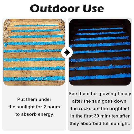 NAMTSO Glow in The Dark Rocks Outdoor, 200 pcs Blue Solar Rocks for Landscaping, Outdoor Decor Glow in The Dark Stones, Glowing Pebbles for Garden Backyard Patio Lawn Pond Fish Tank Aquarium Decor