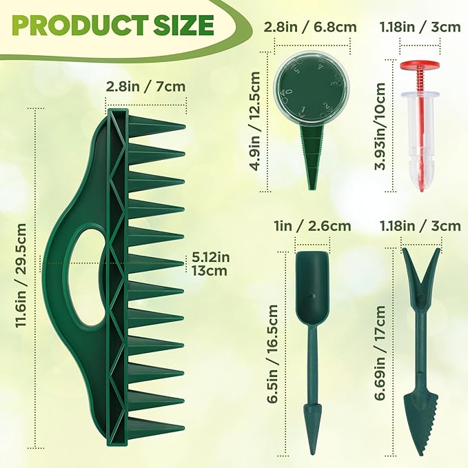 7 Pack Seed Planter Tool, Handhold Seed Dispenser, Transplanting Dibber and Small Sowing Tools for Vegetables Flowers Garden Greenhouse Farmland