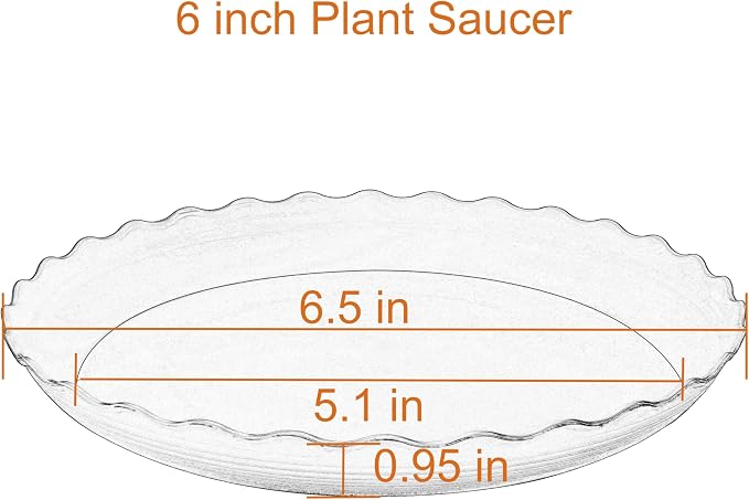 6 Pack of 6 inch Plant Saucer Plant Tray, Plastic Plant Saucer, Heavy Duty Plant Tray for Pots, Plant Saucers for Indoors Planter, Garden Water Plate Bowls for Gallon Grow Bags (Brown)