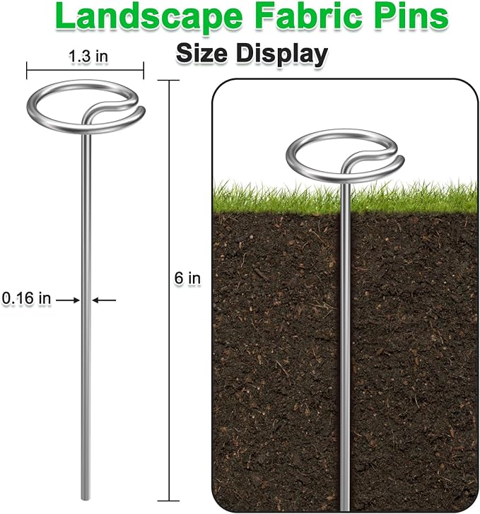 Heavy-Duty Landscape Staples – 120 Pcs 6-Inch G-Shaped Thickened Galvanized Garden Fabric Staples,Rust-Resistant Ground Cover Pins for Weed Barrier, Erosion Control & Landscaping Projects