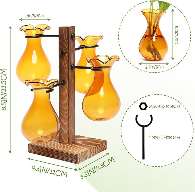 Plants Propagation Stations Bulb Glass Propagation Birthday Gift for Women Garden Plant Lovers - 4 Bulb