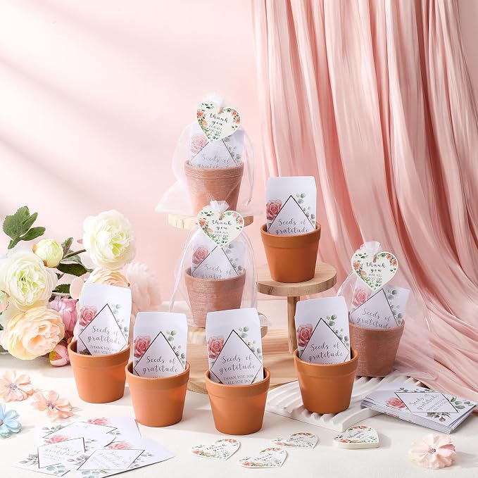 Ctosree 24 Sets Teacher Appreciation Gifts Thank You for All You Do Seed Packets Include Seed Packets Flowerpot Thanks Tags Organza Bags for Coworker Employee Nurse Staff Appreciation Gifts