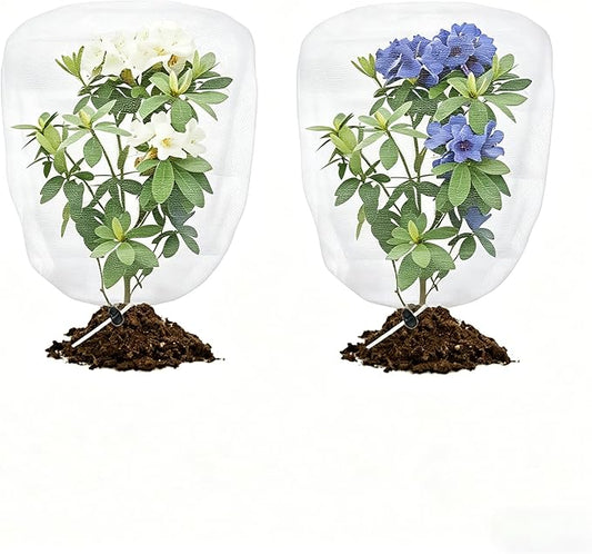 Bird Netting for Garden Protection, 2 Pack Garden Netting Pest Barrier with Drawstring 3.3Ftx2.7Ft Blueberry Bushes Fruit Tree Netting Garden Plant Protection Mesh Covers for Vegetables Bushes Flowers