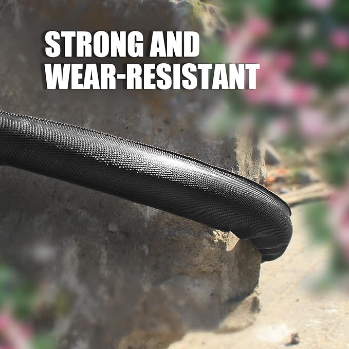 Non-Expandable Garden Hose, with 10 Function Hose Nozzle, Tough & Flexible, Lightweight, Crush Resistant Fittings, Kink & Tangle Free, Rust Proof - 2025 Model