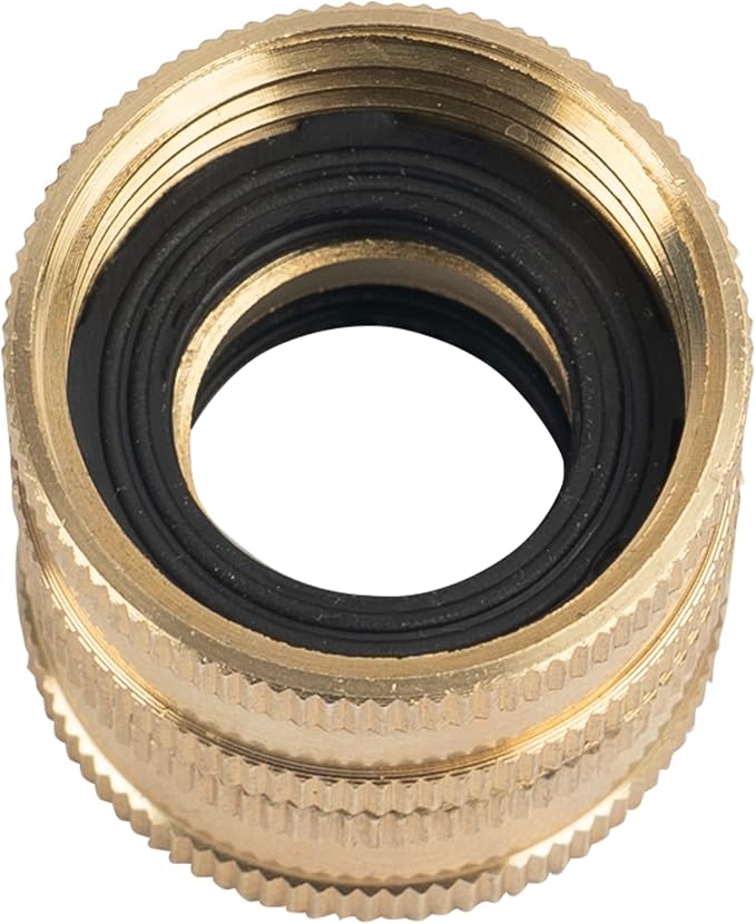 Hourleey Garden Hose Adapter, 3/4 Inch Solid Brass Hose Connectors, 4 Pack Hose Connector with 4 Extra Washers (Female to Female)