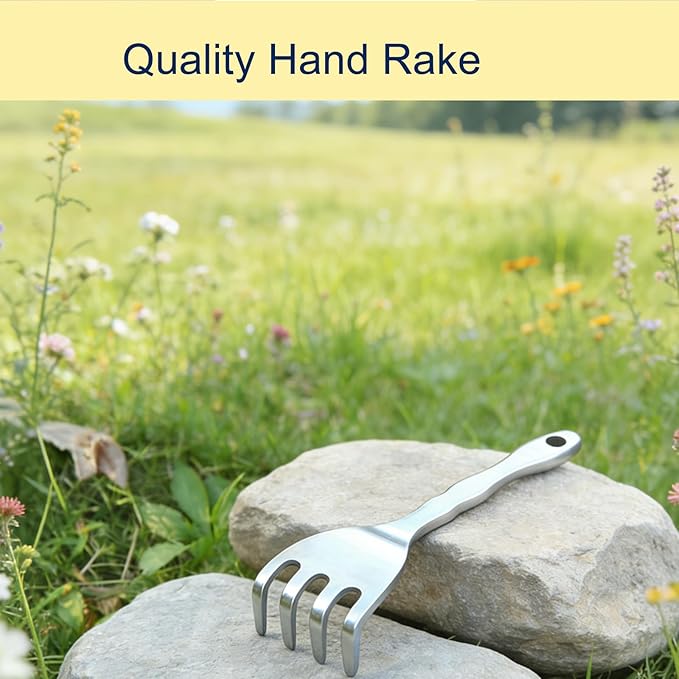 Hand Rakes Heavy-Duty Gardening Essential, Small Garden Claw Tool Hand Scoop for Digging, Aerating Soil and Weeding