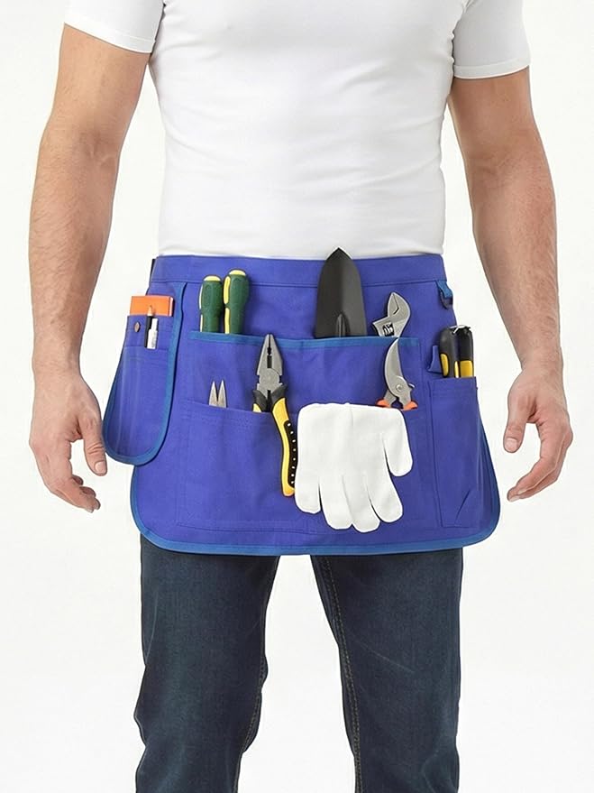 Nanxson Tool Apron Half Canvas Apron With Muti-Pockets for Home Garden Painting Crafting Woodworking CFG003