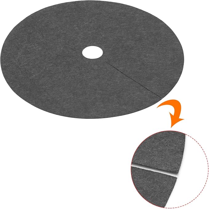 MECCANIXITY Tree Mulch Ring 20.5" Nonwoven Tree Protector Mat Plant Cover for Weed Control Round Weed Barrier Black 4 Pack