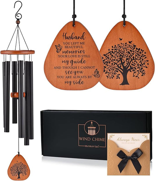 AMBOBE Memorial Gifts for Loss of Husband, 32" Wind Chimes for Loss of Husband Sympathy Gift, Grief/Bereavement Gifts for Loss of Husband, Windchimes in Memory of Husband