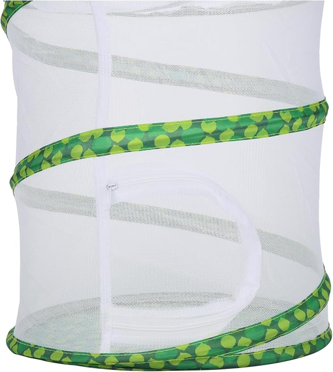 Insect Lore Butterfly Garden Habitat Foldable Washable and Reusable Butterfly Cage 11.8" x 13.8"Tall(Green-B, Medium)